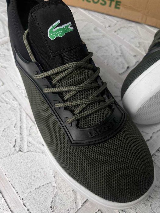 ЗНИЖКА‼️41 (26,5 см) кросівки LACOSTE кеди в сіточку лакоста хакі