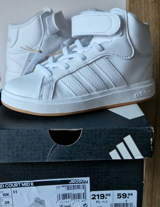 Białe buciki Adidas modne 28