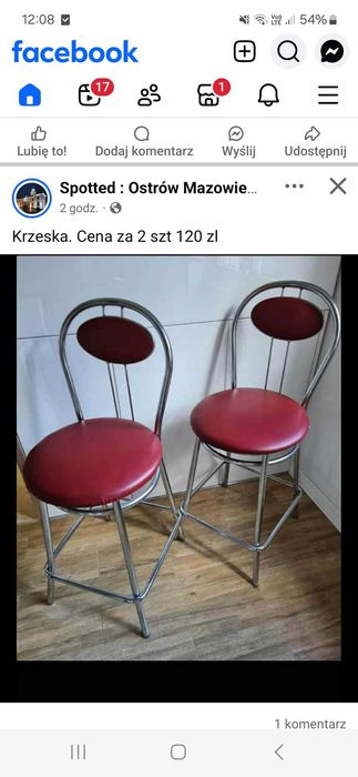 Krzesla barowe 2x