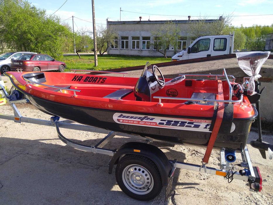 Łódka łódź wiosłowa wędkarska motorowa 385 -- 2022