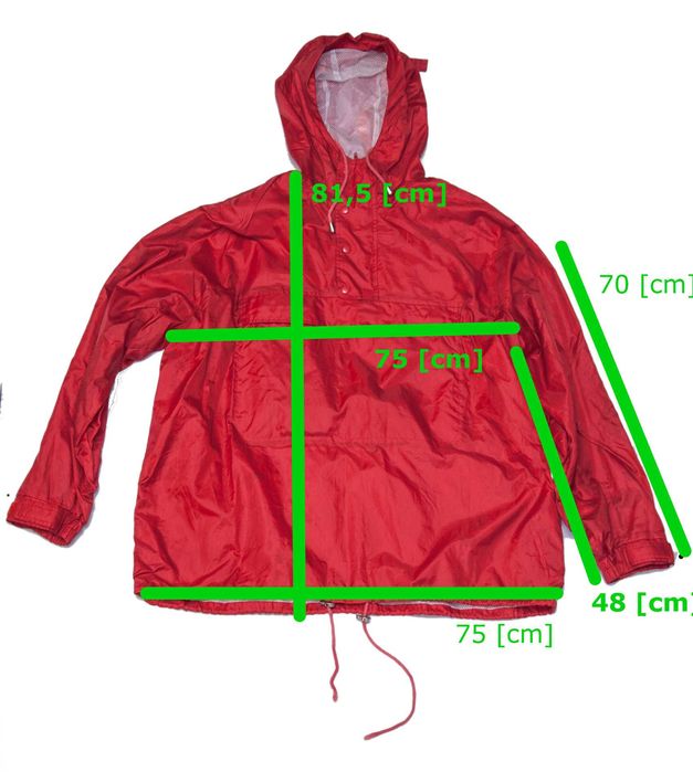 Czerwona Wiatrówka Męska Anorak Kangurka Pullover Kaptur XL Streetwear