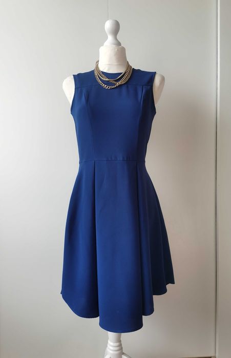 Granatowa sukienka H&M, 34/XS,okolicznościowa.