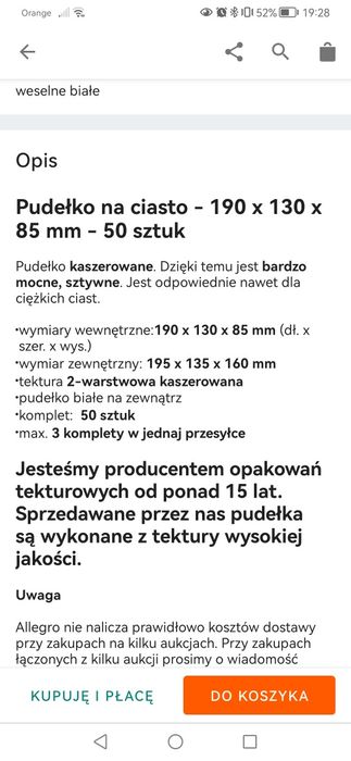 Pudełka na ciasto