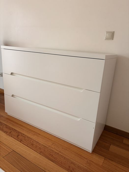 Cómoda Branca Moderna – 3 Gavetas Largas