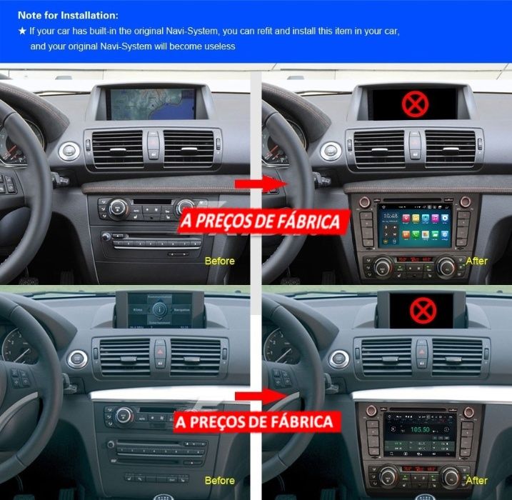 Auto-radio android 14 Audi A6 / BMW serie 1 E81 E82 E88
