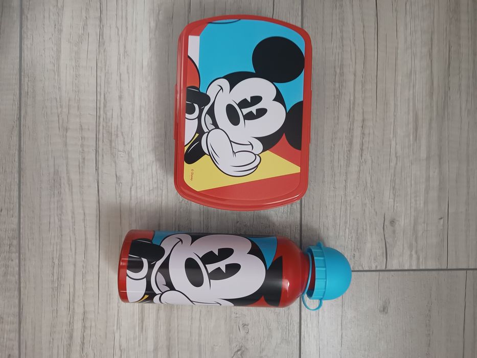 Bidon aluminiowy 500ml i śniadaniówka Mickey zestaw lunch box