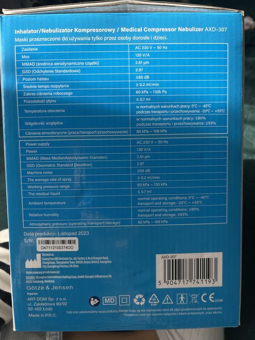 Inhalator/ Nebulizator Kompresorowy