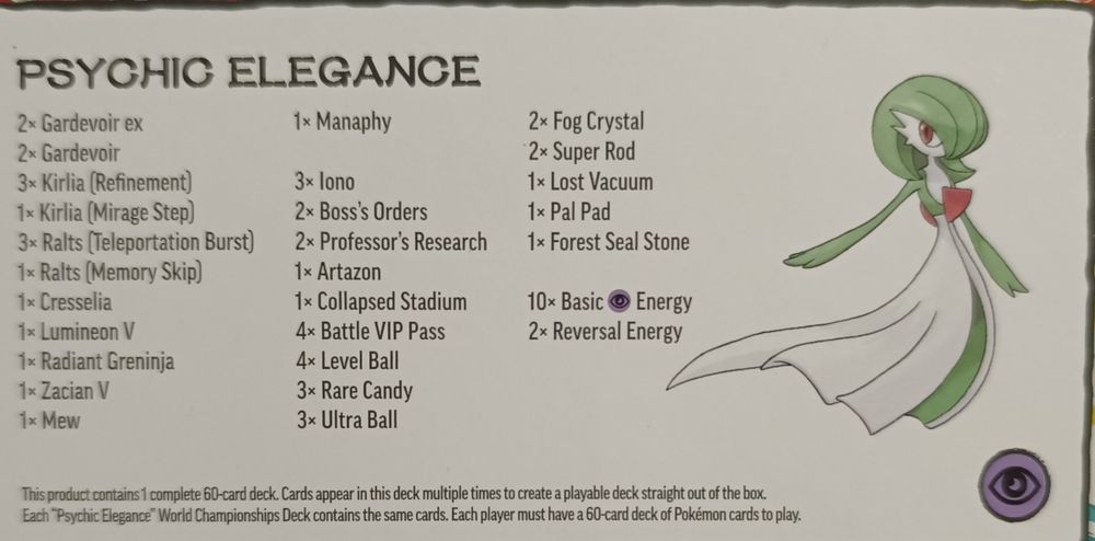 Pokémon TCG 2023 Pokémon World Championships Deck  Psychic Elegance