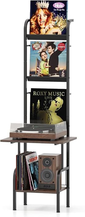 Regał na gramofon i płyty winylowe