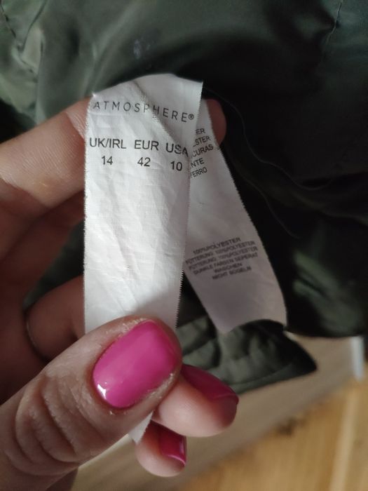Płaszcz zimowy butelkowa zieleń 42