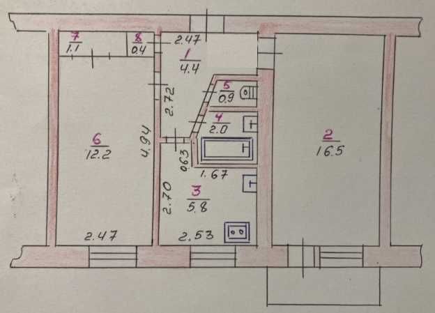 Продам 2-кімн. квартиру  в р-ні Вокзалу.