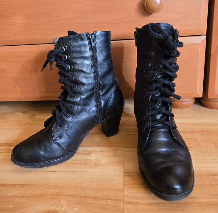 Buty botki skóra krakuski czarne rozmiar 39