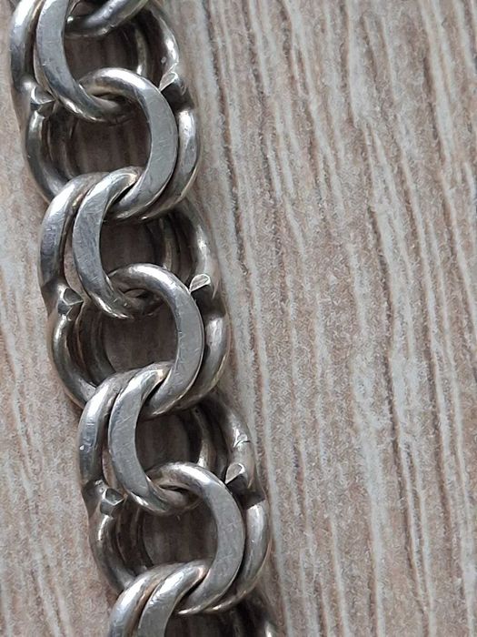 Bransoletka  męska splot garibaldi - srebrna , męska