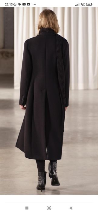 ZARA Premium Manteco M jak S nowy czarny płaszcz wełniany taliowany