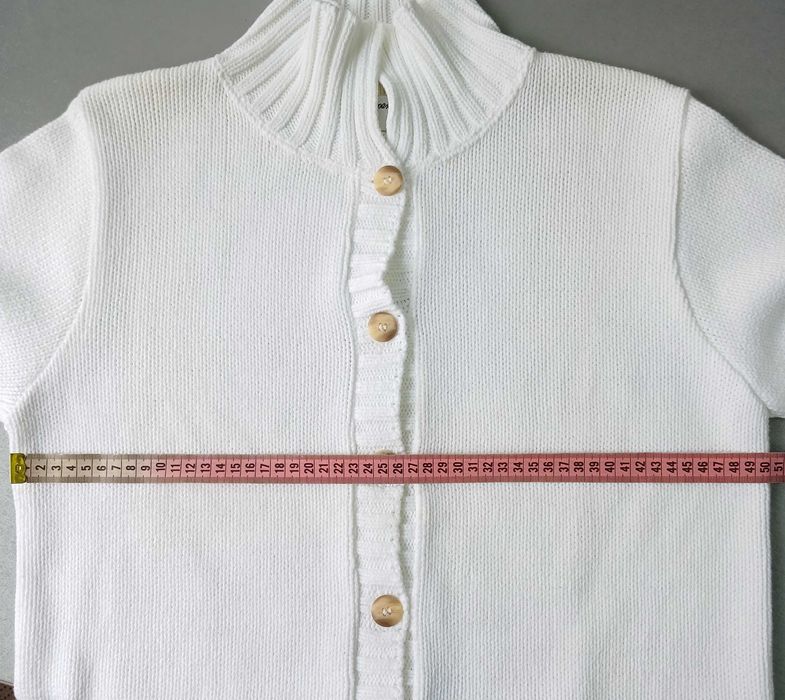 Котонова біла укорочена кофтинка/кардиган, М/L