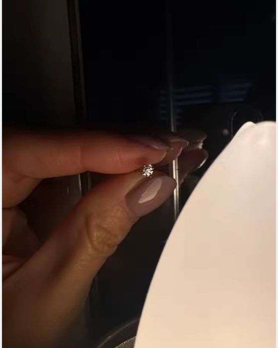 Срібні сережки з муасанітом 3мм 0.1ct пусети цвяшки серебро 925 серьги гвоздики