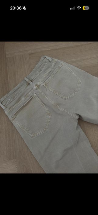 Spodnie flare 7/8 mango bezowe