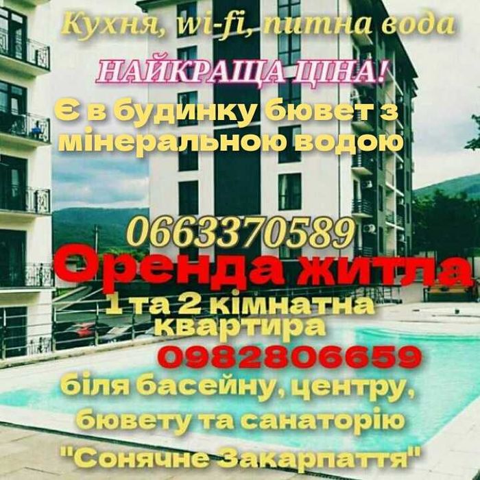 Квартира з кухнею у с. Поляна, Сонячне Закарпаття, ЖК Аrena