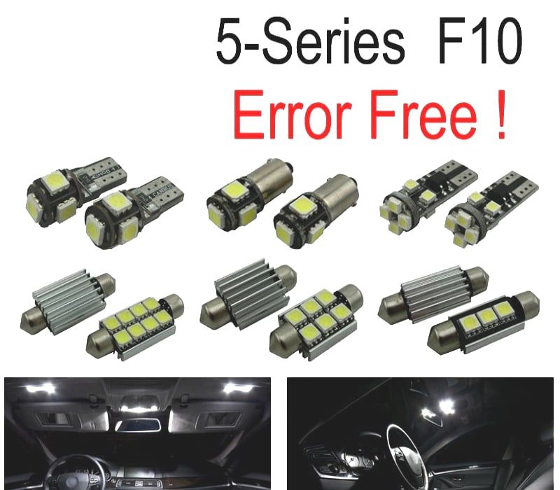 KIT COMPLETO DE 20 LAMPADAS LED INTERIOR BMW SERIE 5 F10 520I 528I 530I 535I 550I M5 11-16