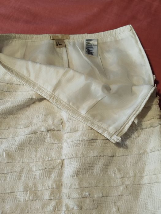 Biała spódnica mini boho z frędzelkami H&M 36 S