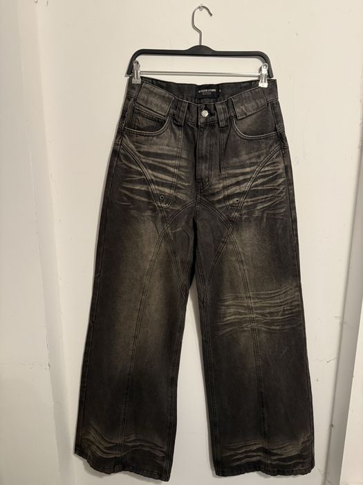 Spodnie jeansowe NO/FAITH STUDIOS – szerokie, vintage wash, rozmiar M