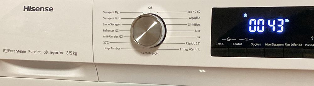 Máquina de Lavar e Secar Roupa Hirense – 8 kg