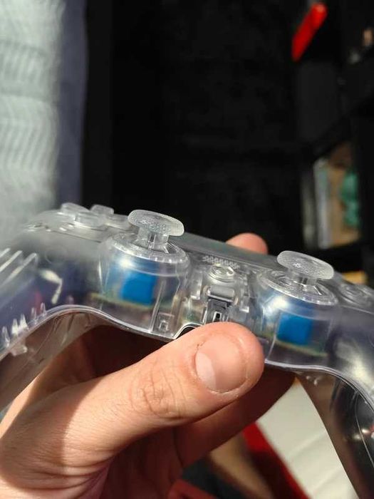 PS5 DualSense Custom - Crystal Clear (K-Silver) + Suporte