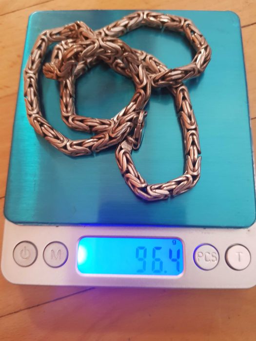 srebny naszyjnik proba 925 splot krolewski  96.4gr 1100zl