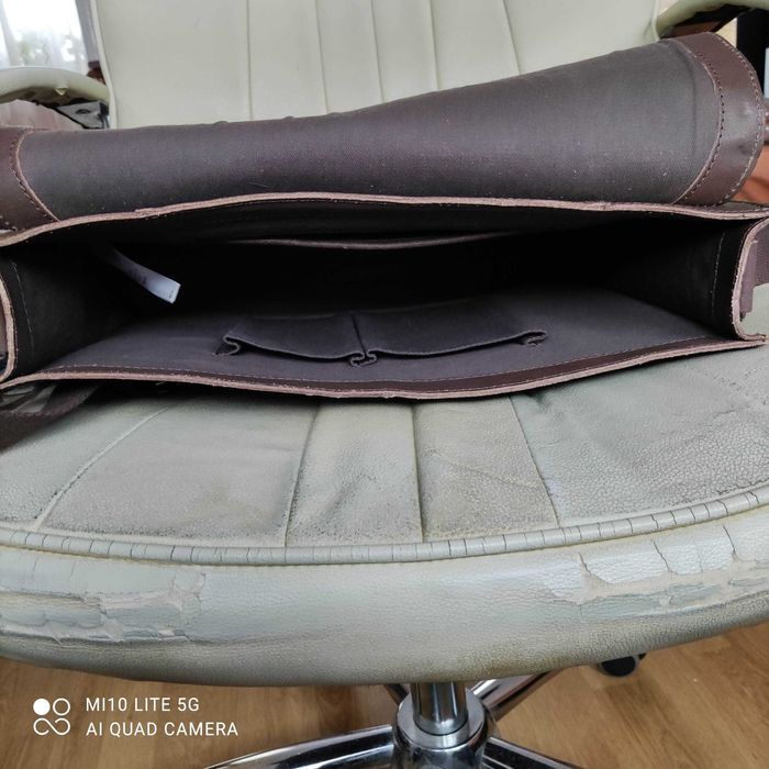 Torba skórzana na laptopa brązowa, nowa, PIER ONE