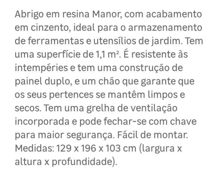 Casinha em resina para exterior, jardim - como nova