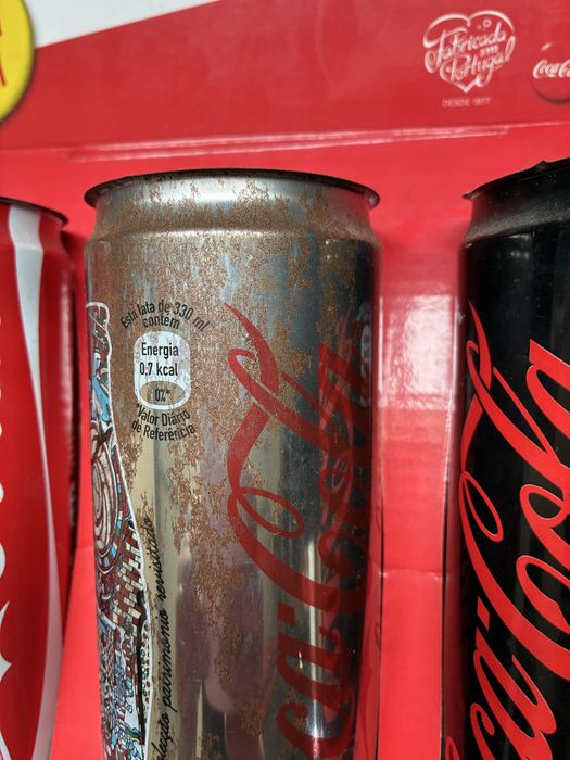 Conjunto de latas de coleção Coca cola