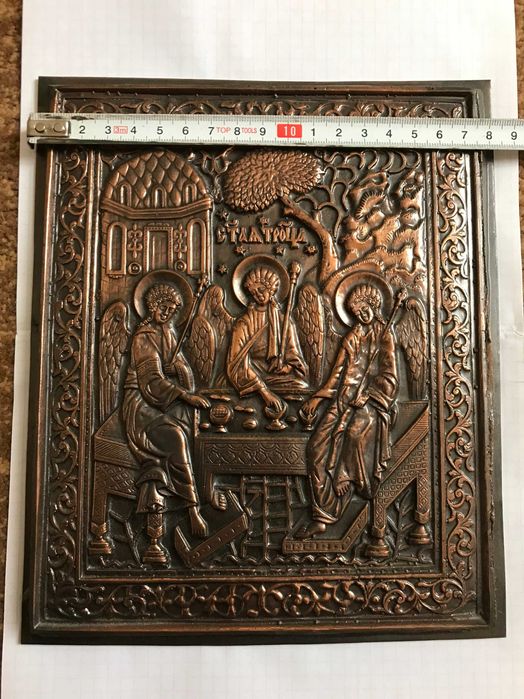 Икона Святая Троица из меди