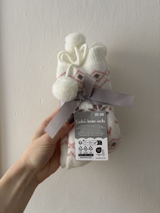 Skarpetki skarpety zimowe na zimę antypoślizgowe 35-38 damskie