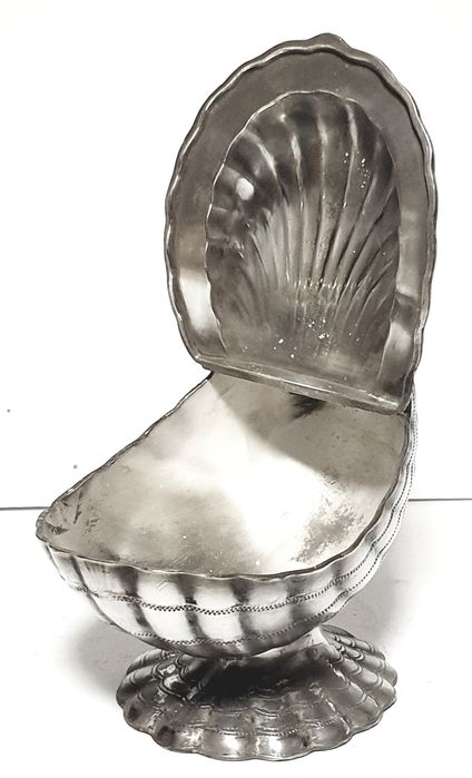 Fantástico antigo açucareiro  inglês em metal prateado