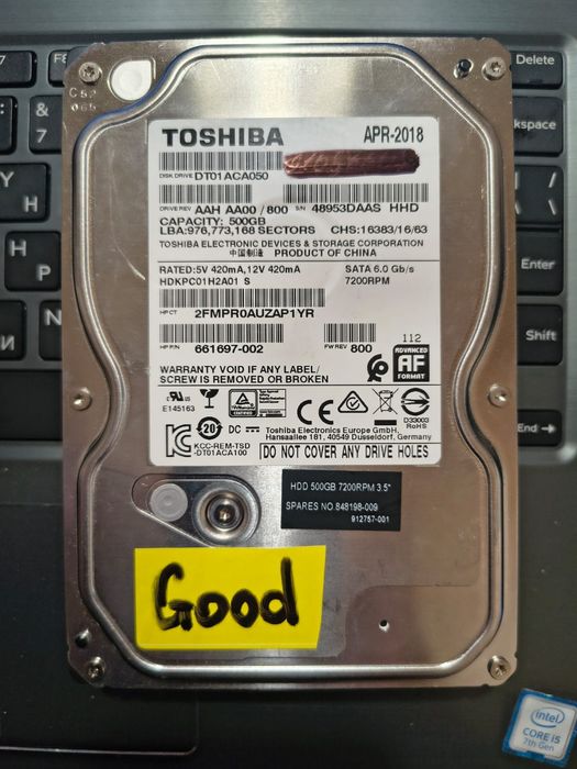 Жесткие диски 500Gb HDD 3.5 SATA Toshiba