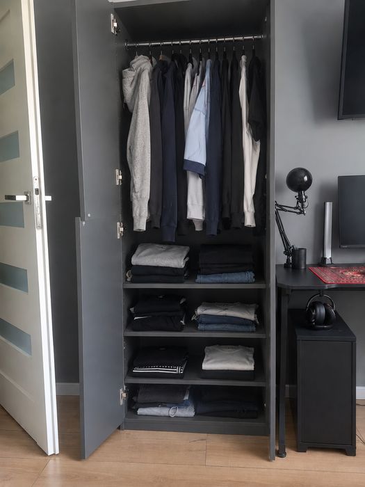 IKEA BESTA Szafa  szara/Lappviken ciemnoszary, 60x42x193 cm