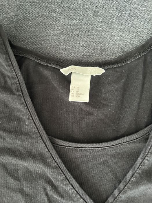 Czarna koszulka do karmienia XS H&M