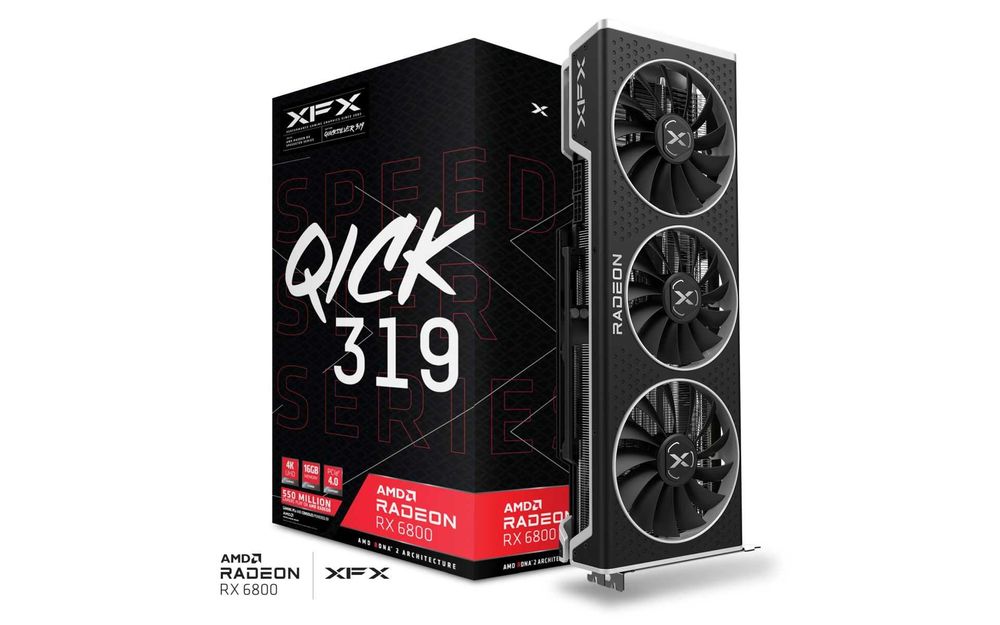Гарантія! XFX Qick 319 RX 6800 16GB ігрова відеокарта ддля пк ТехноБро