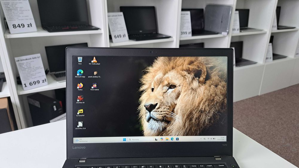 Biznesowy Lenovo ThinkPad T470 14" i5 8GB 256SSD IPS FHD Kl. A Win11