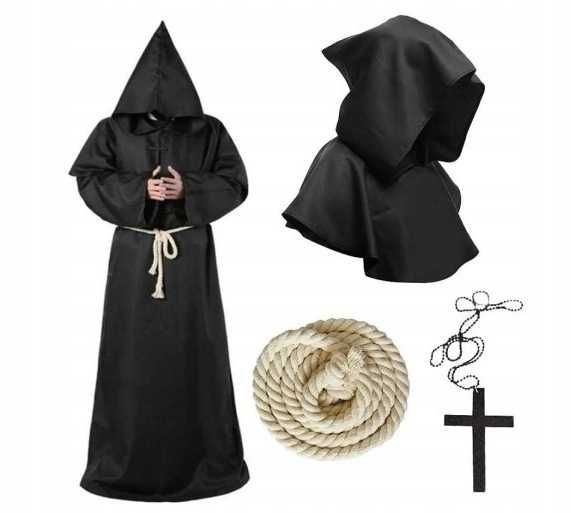 strój kostium przebranie HABIT MNICH KSIĄDZ zakonnik HALLOWEEN, L