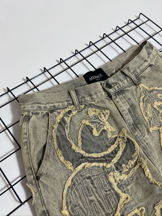 Menace Iconography Denim Patch Work Pants Jeans Джинсы Baggy Fit Y2K