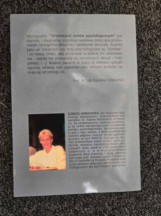 "Stronniczość testów psychologicznych", Elżbieta Hornowska