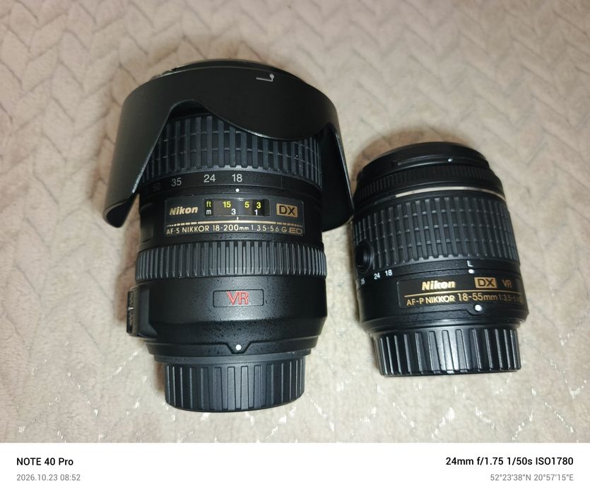 Nikon obiektyw 18-200mm ,18-55mm
