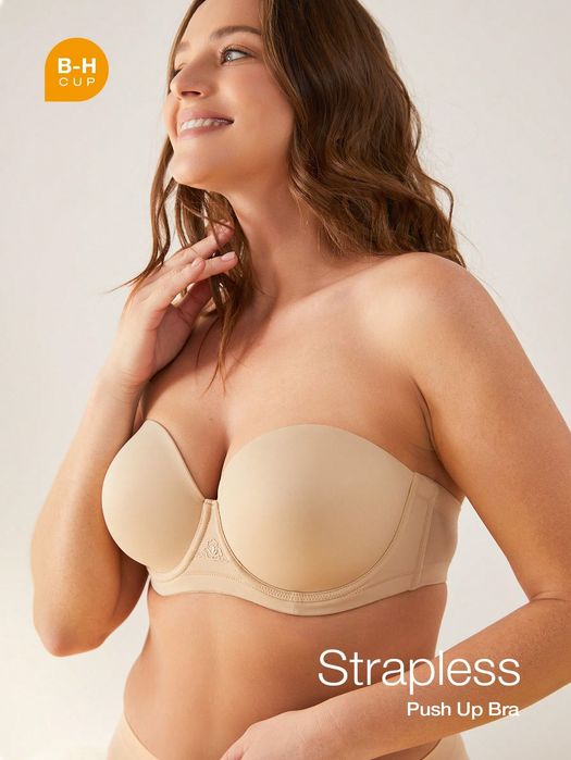 Biustonosz Usztywniany Z Fiszbinami Beżowy Shein 90E