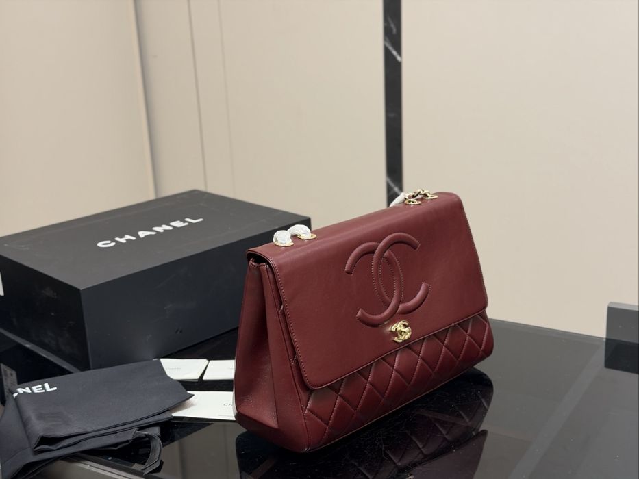 Chanel Pharrell сумка женская бордовая  кожаная оригинал