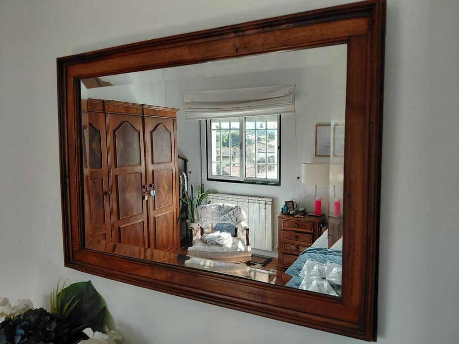 Conjunto quarto completo madeira maciça de nogueira elegante