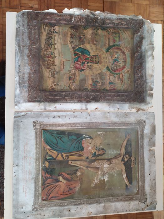 Stary oleodruk obraz religijny