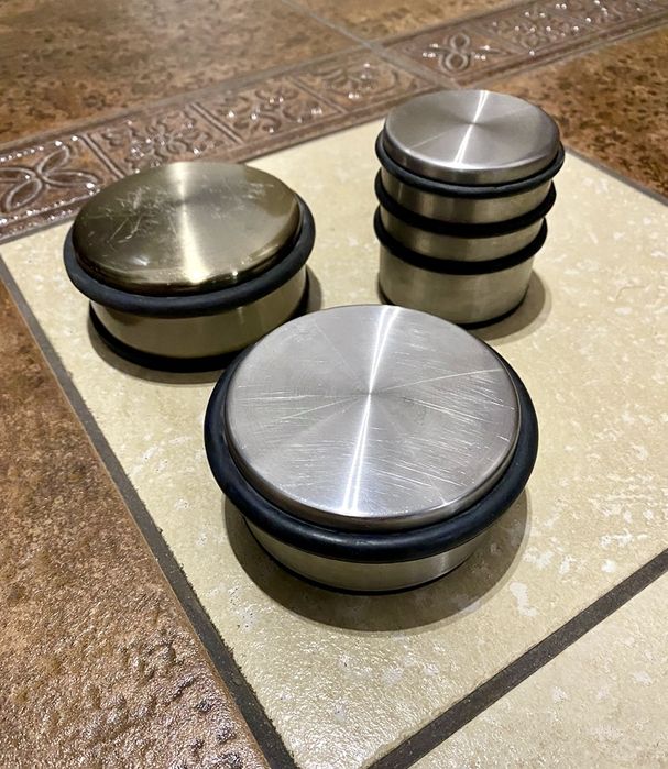 Odboje drzwi podłogowe stal nierdzewna – 3 szt. ciężkie