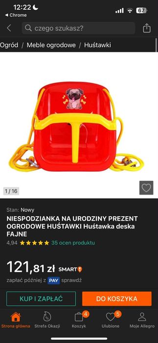 Huśtawka ogrodowa dla dziecka