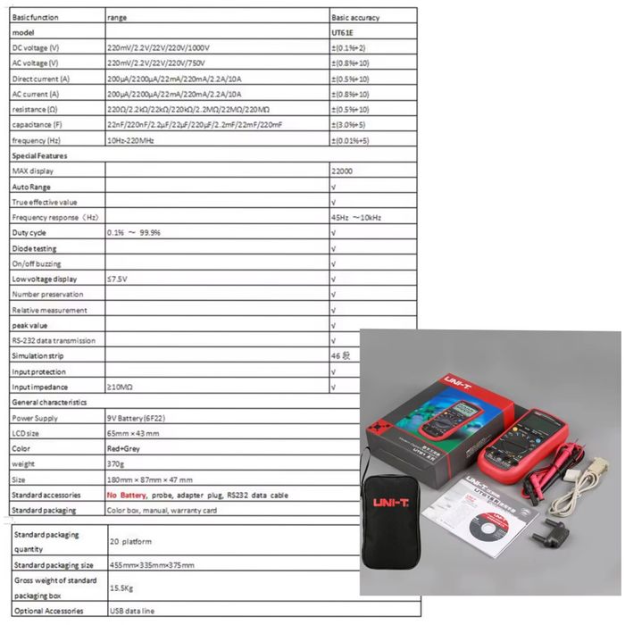 Мультиметр UT61E+,UT61D+,UT61B+ и UT61E.С чехлом.